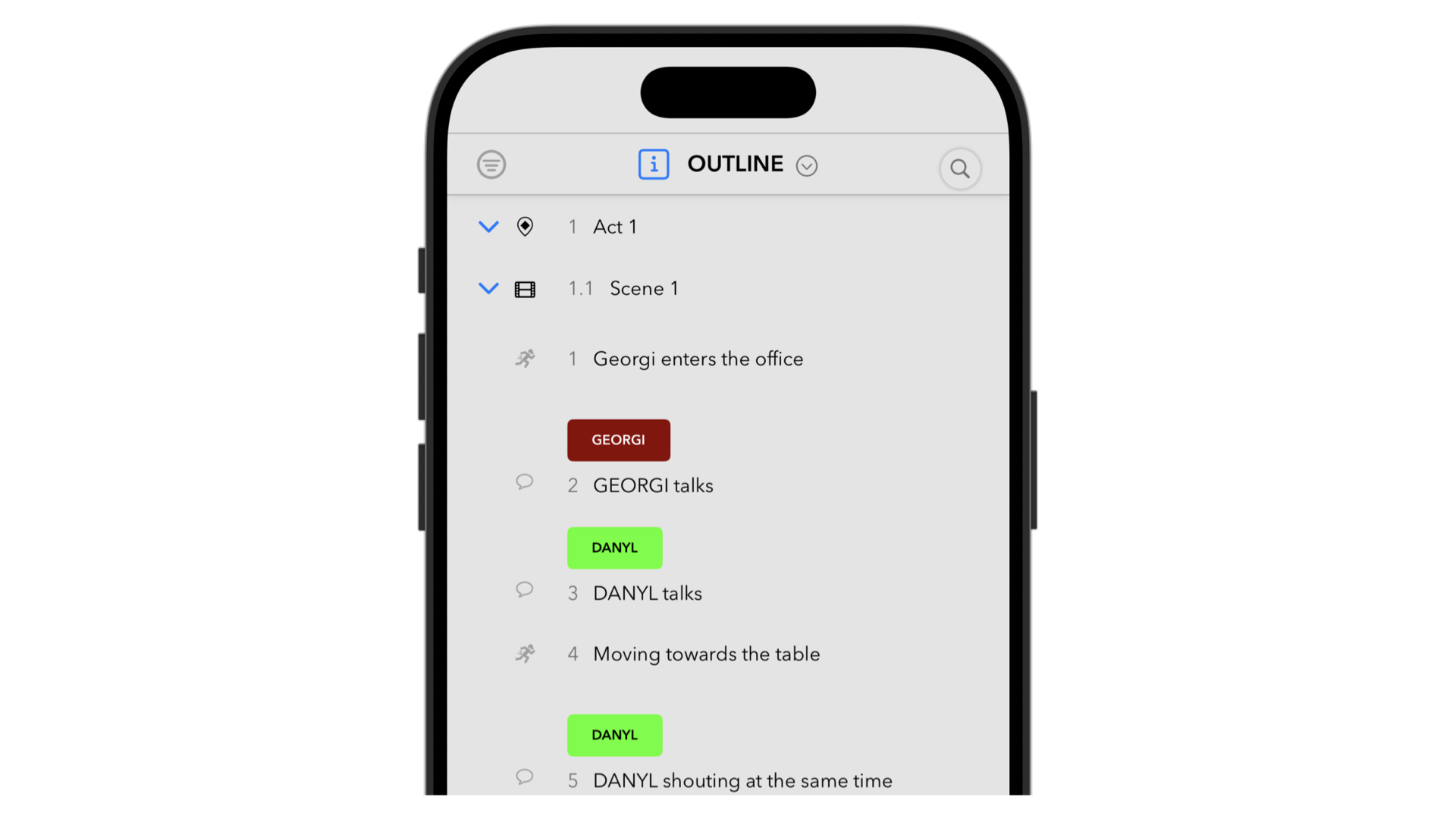 Designing a screenplay with TwelvePoint - iOS