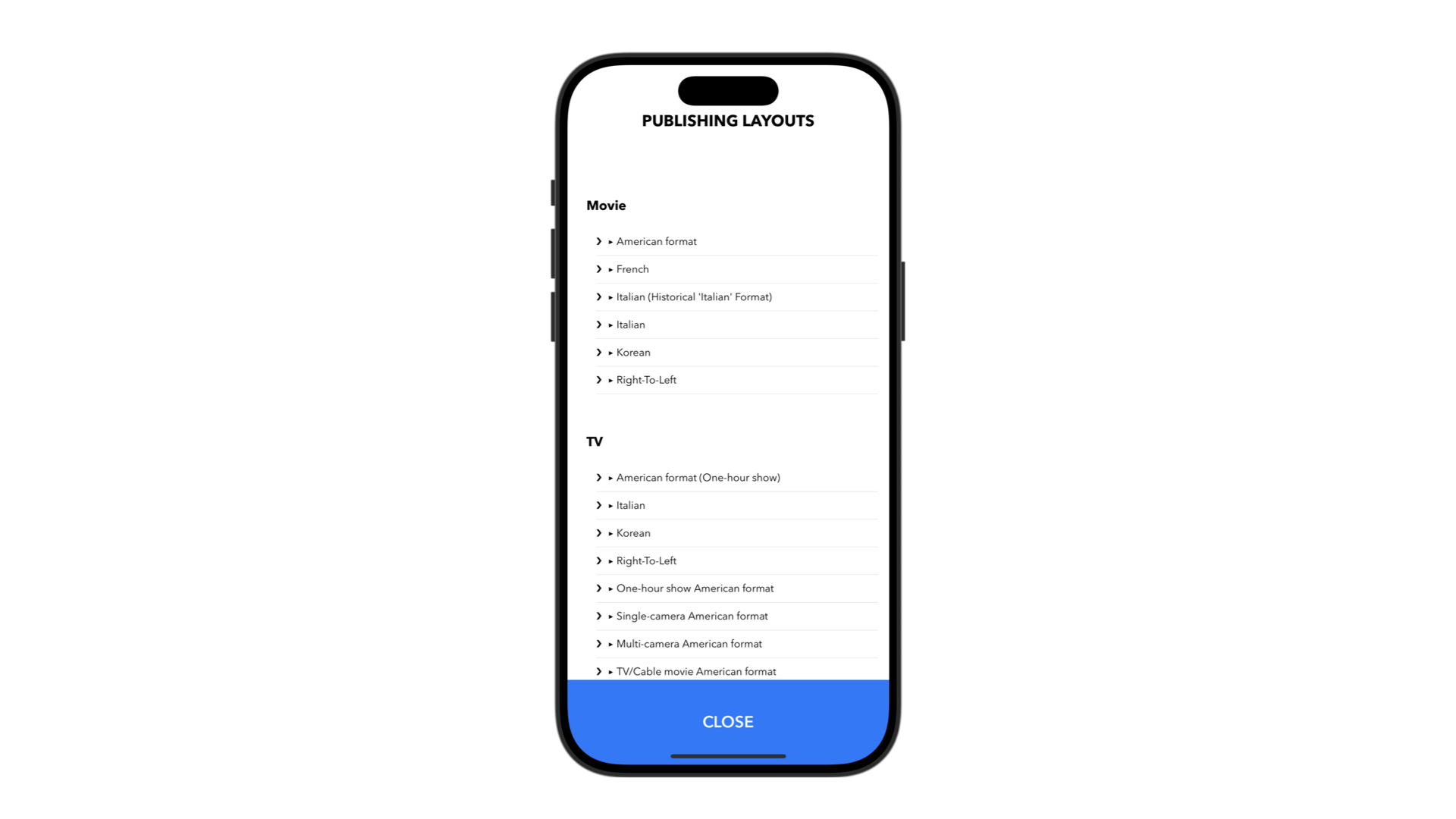 TwelvePoint default publishing layouts - iOS