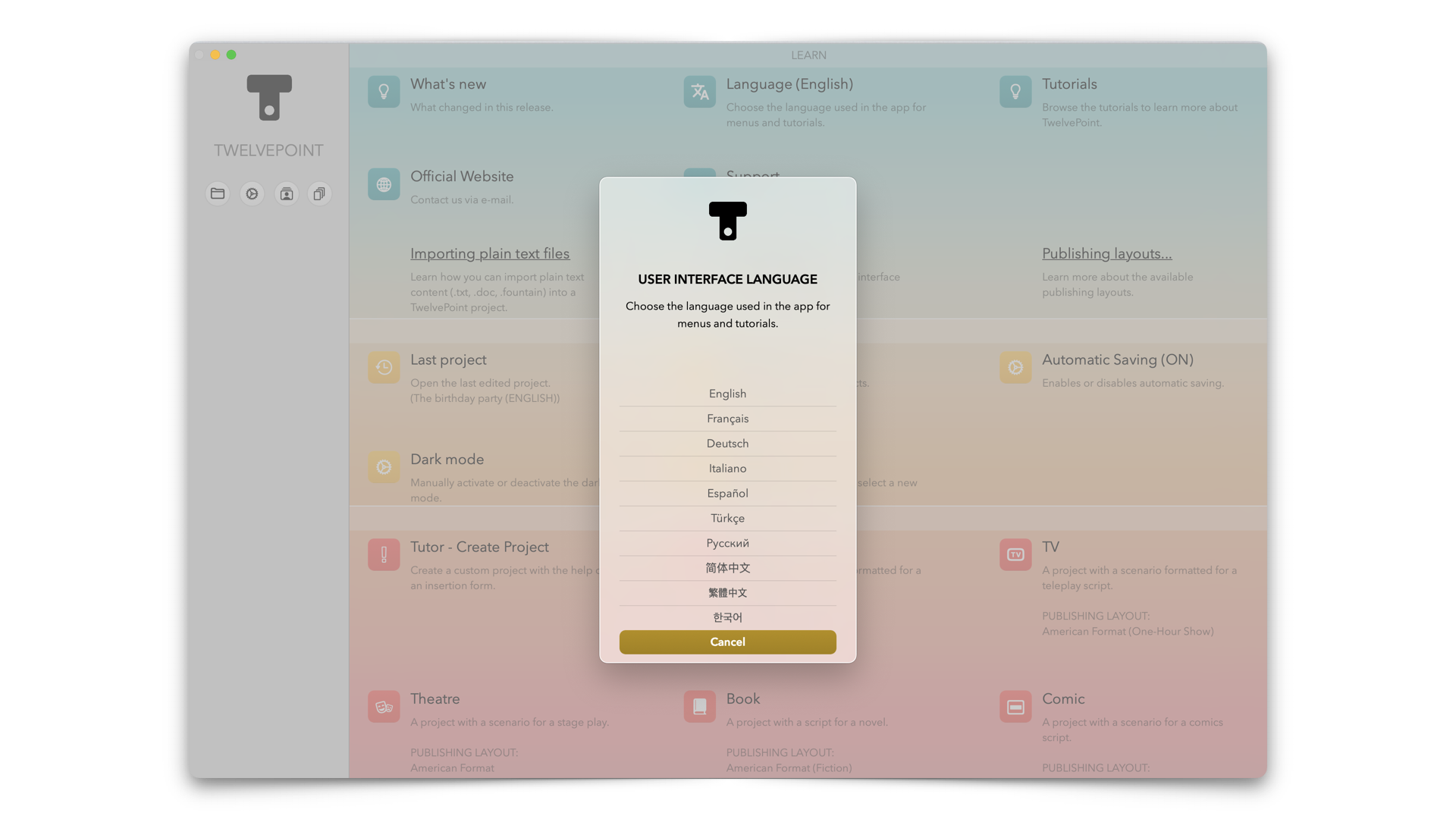 TwelvePoint is an app for writing manuscripts that supports any writing system - macOS