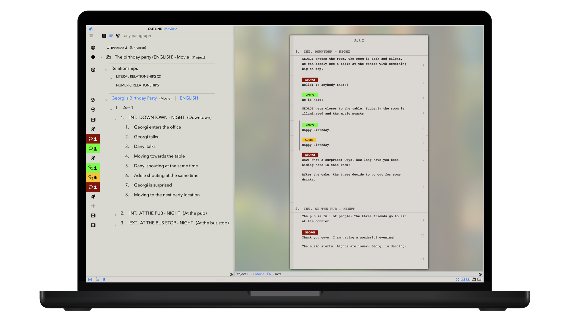 Writing a story with TwelvePoint - macOS